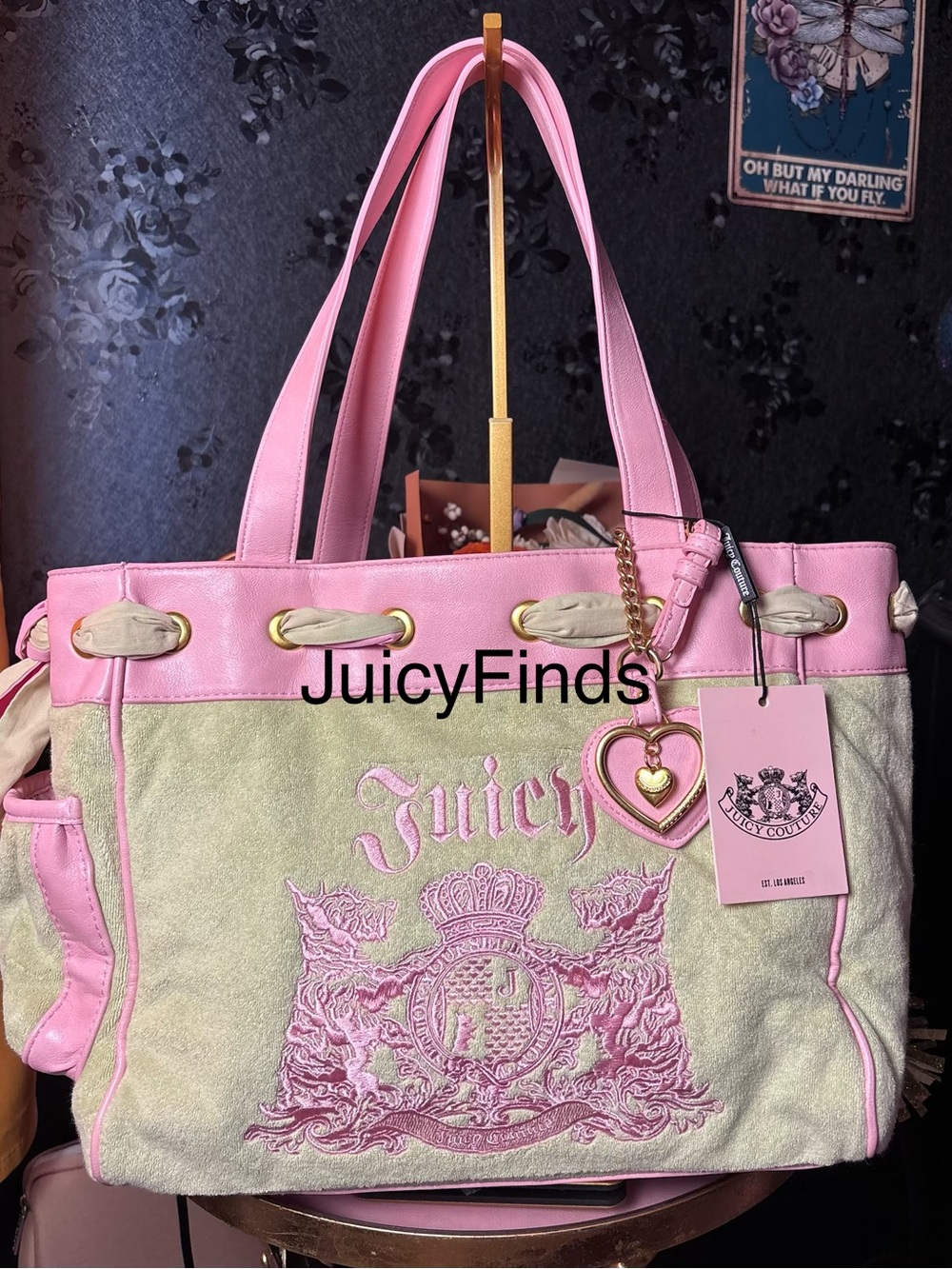 CUTE STRAWBERRY & PISTACHIO UK EXCLUSIVE JUICY COUTURE NEW RELEASE TOTE